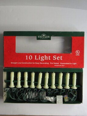 Kurt Adler 3” Ivory Candle Lights  Clip On  NEW In Box Vintage Tested & Working